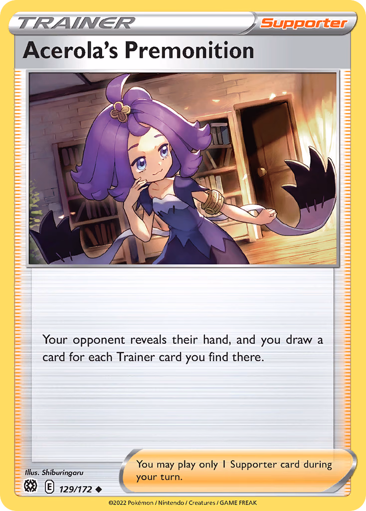 Acerola's Premonition Pokemon card (129/172, Brilliant Stars)