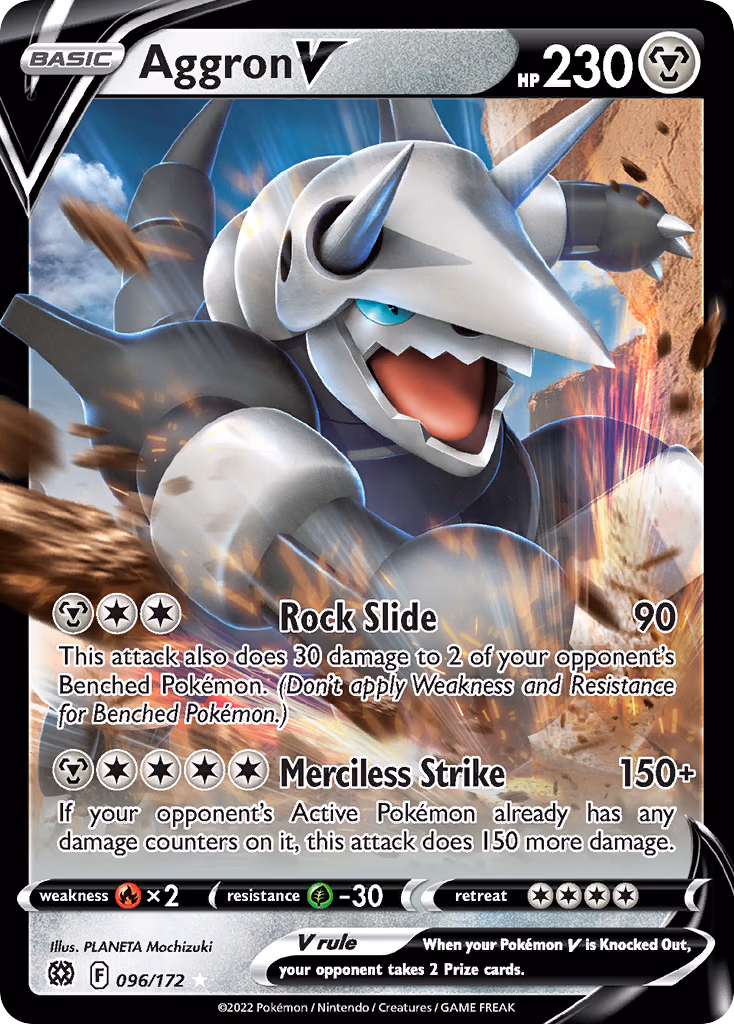 Aggron V Pokemon card (096/172, Brilliant Stars)