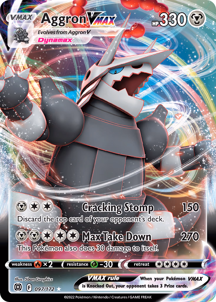 Aggron VMAX Pokemon card (097/172, Brilliant Stars)