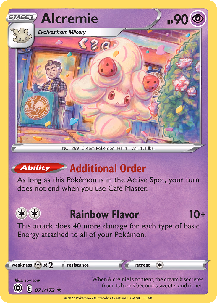 Alcremie Pokemon card (071/172, Brilliant Stars)