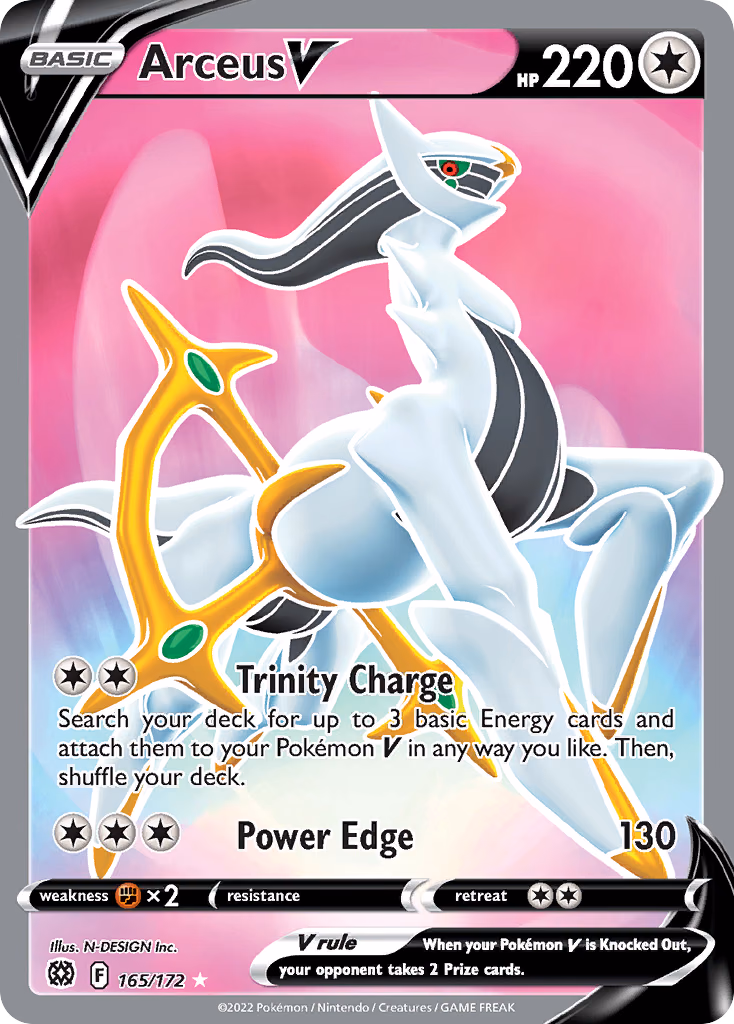 Arceus V Pokemon card (165/172, Brilliant Stars)