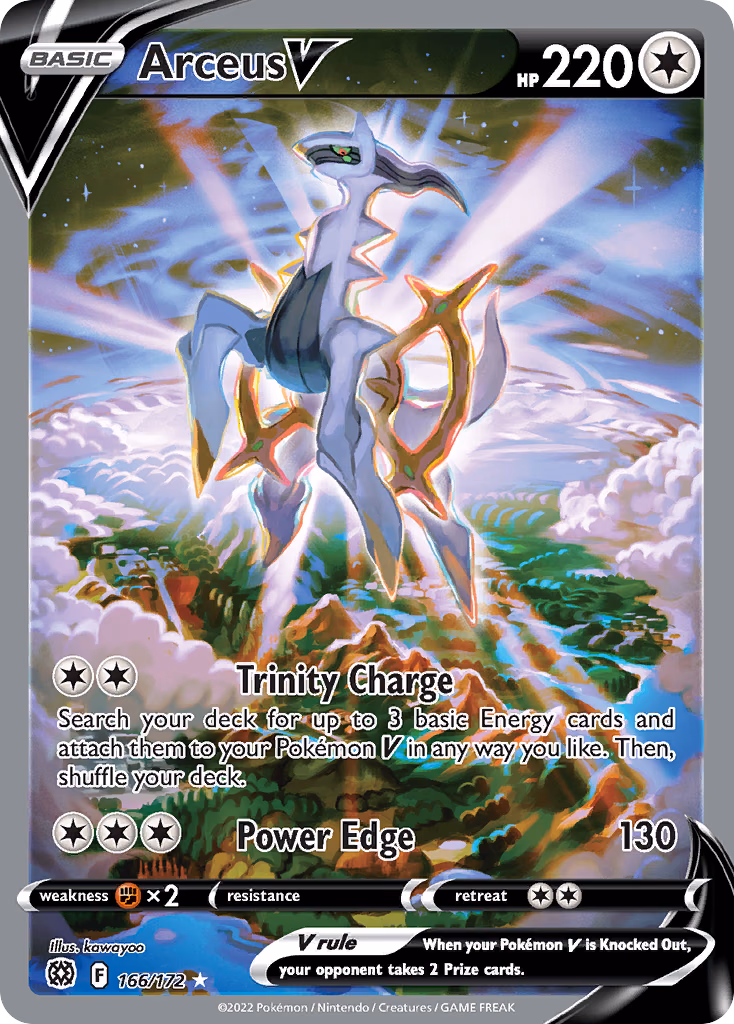 Arceus V Pokemon card (166/172, Brilliant Stars)