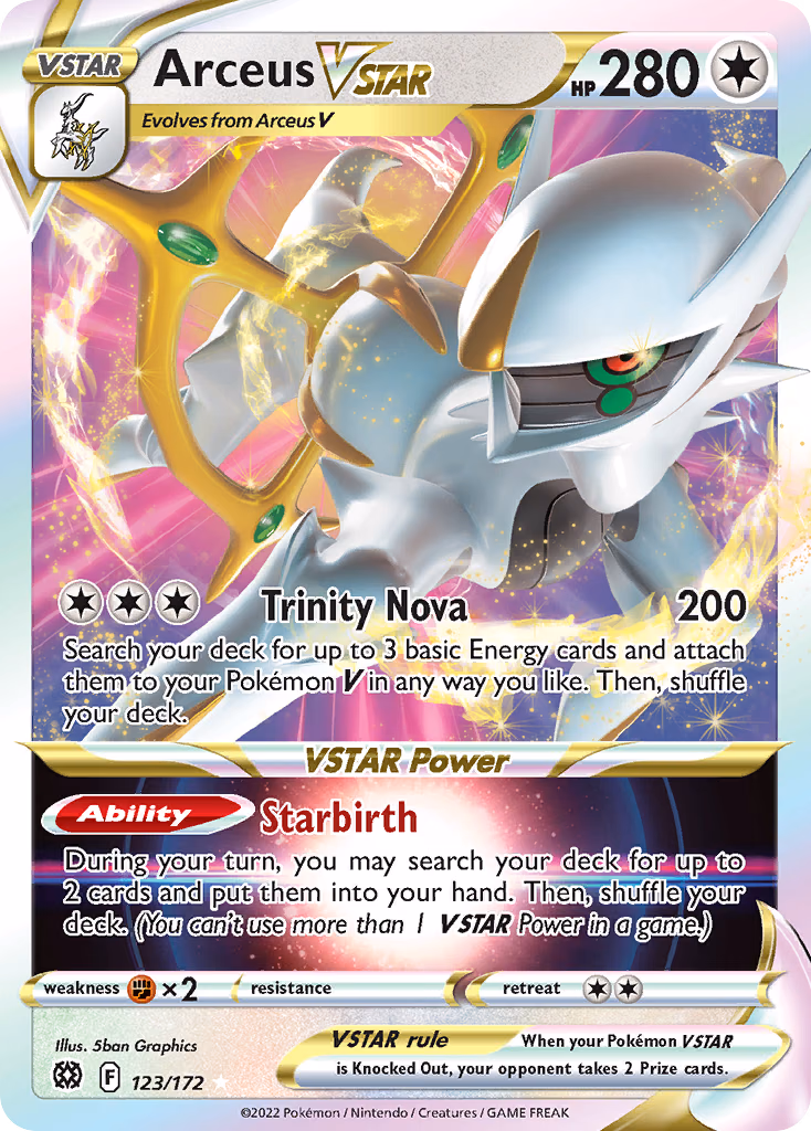 Arceus VSTAR Pokemon card (123/172, Brilliant Stars)
