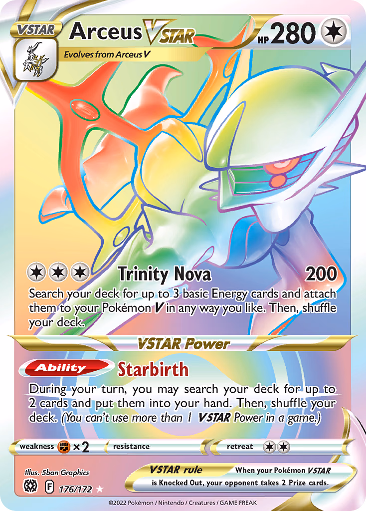 Arceus VSTAR Pokemon card (176/172, Brilliant Stars)