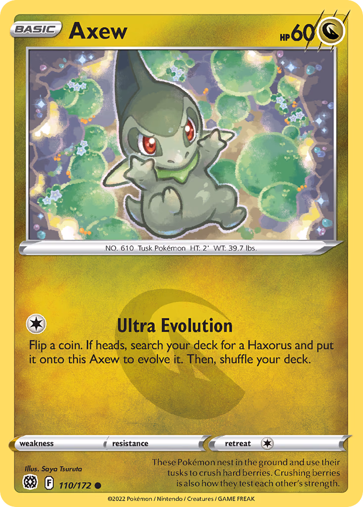Axew Pokemon card (110/172, Brilliant Stars)
