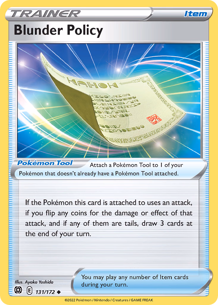 Blunder Policy Pokemon card (131/172, Brilliant Stars)