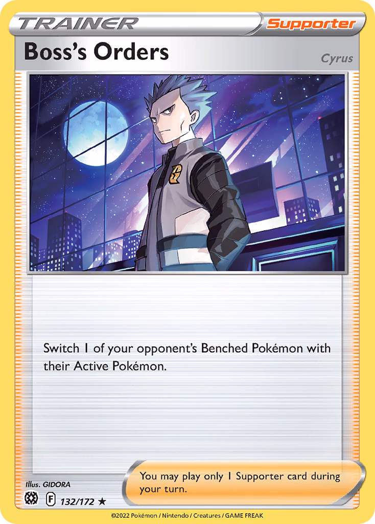 Boss's Orders Pokemon card (132/172, Brilliant Stars)