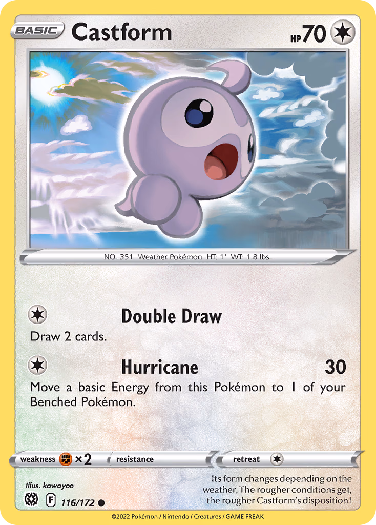 Castform Pokemon card (116/172, Brilliant Stars)