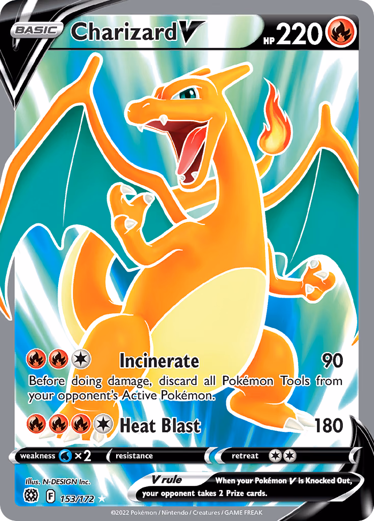 Charizard V Pokemon card (153/172, Brilliant Stars)