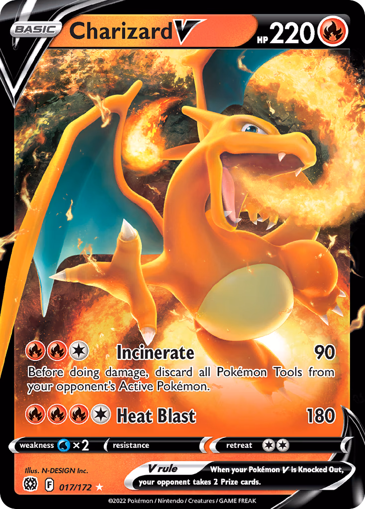 Charizard V Pokemon card (017/172, Brilliant Stars)