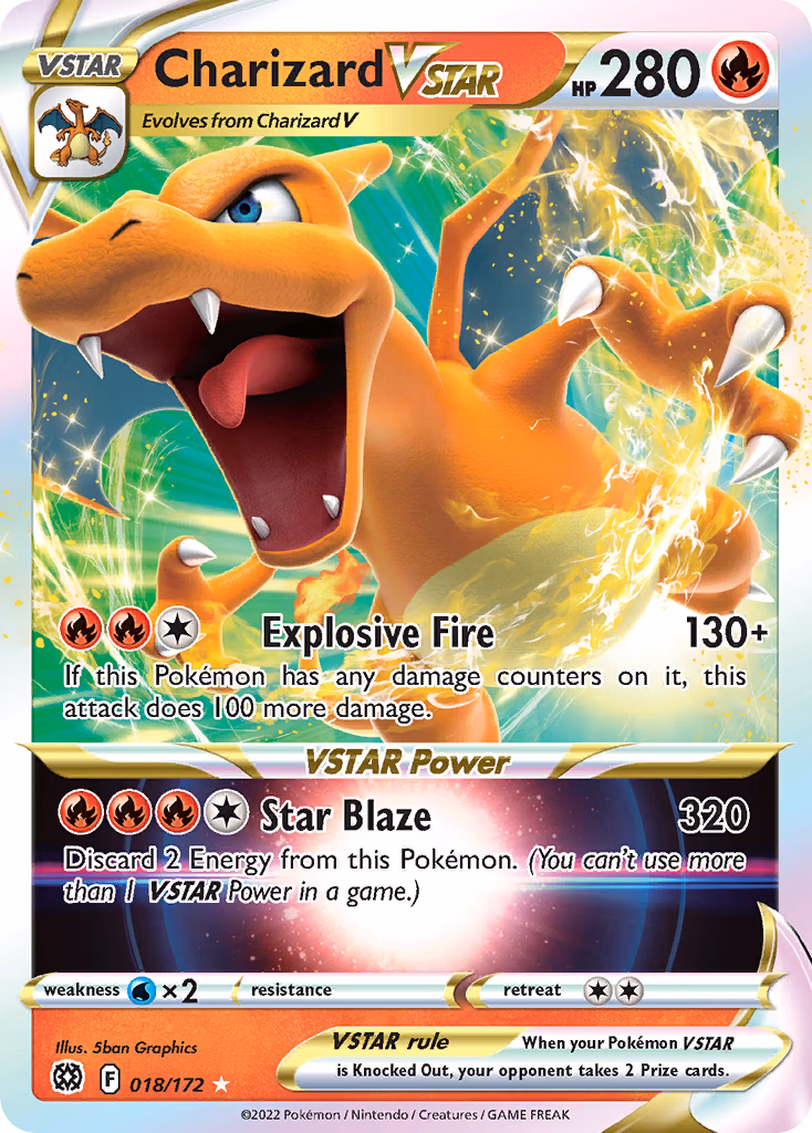 Charizard VSTAR Pokemon card (018/172, Brilliant Stars)