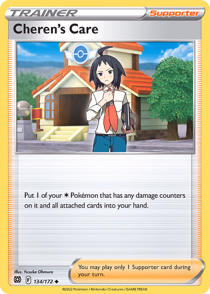 Cheren's Care Pokemon card (134/172, Brilliant Stars)