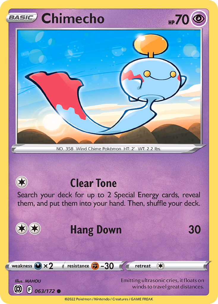 Chimecho Pokemon card (063/172, Brilliant Stars)