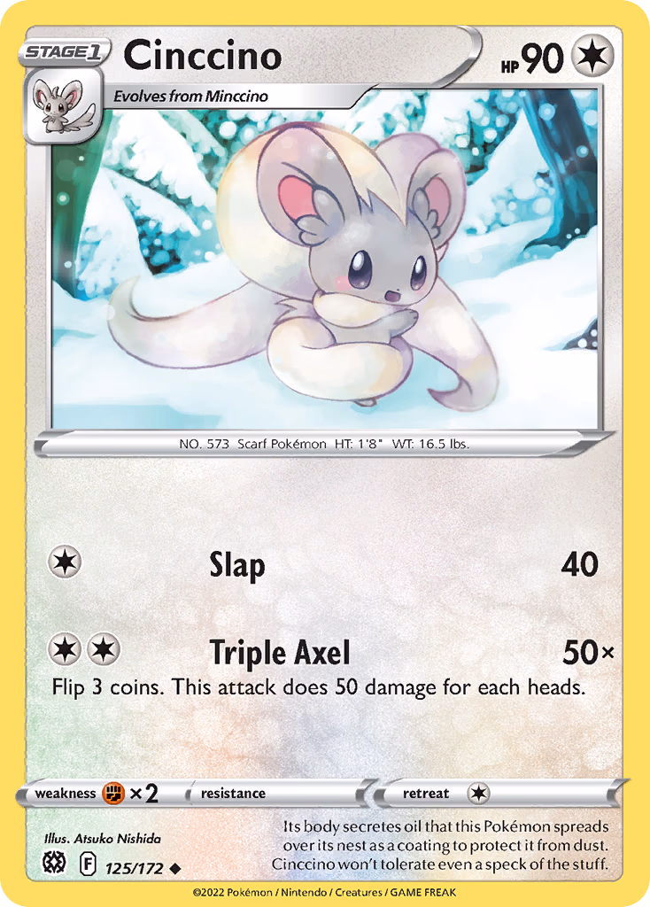 Cinccino Pokemon card (125/172, Brilliant Stars)