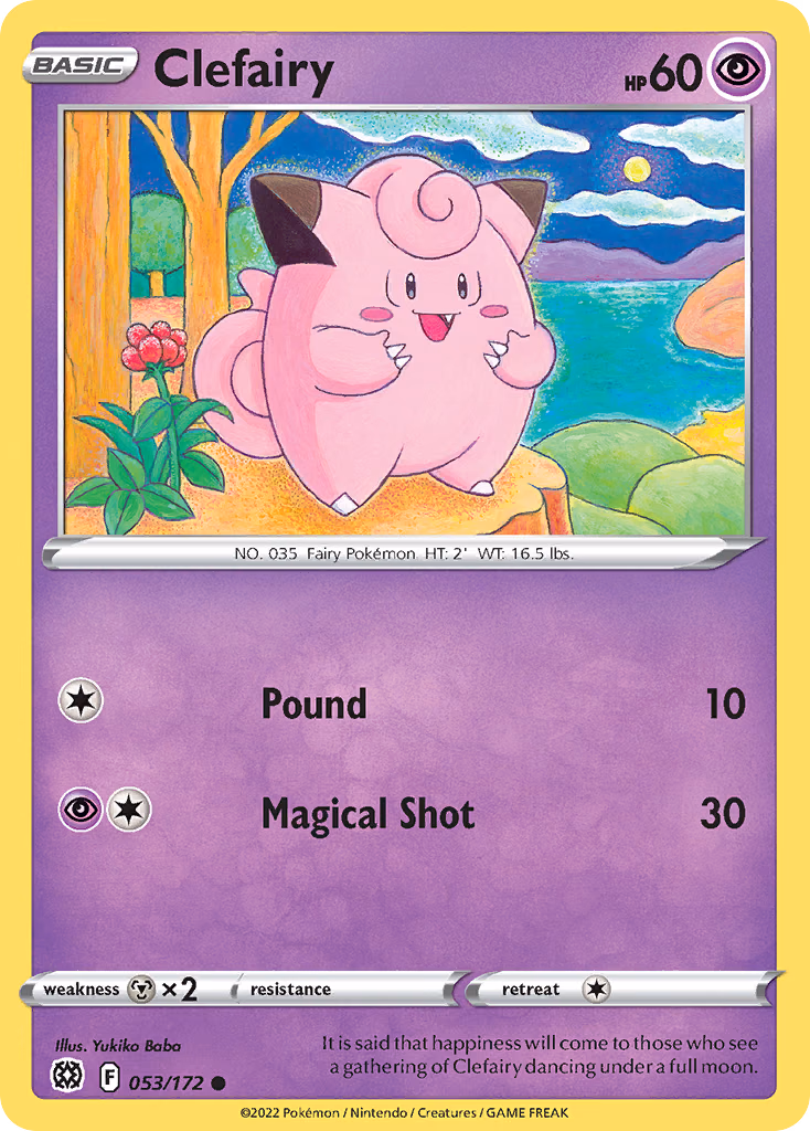 Clefairy Pokemon card (053/172, Brilliant Stars)