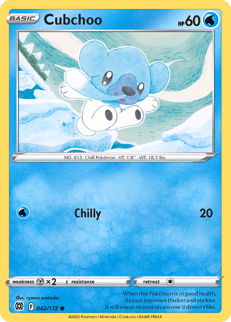 Cubchoo Pokemon card (042/172, Brilliant Stars)