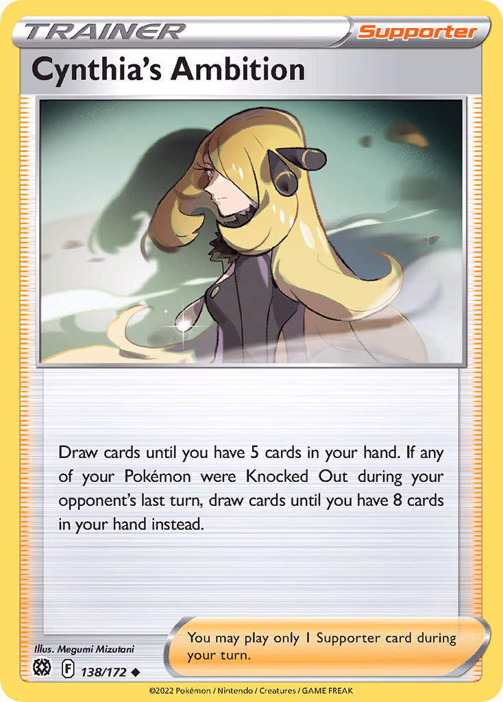 Cynthia's Ambition Pokemon card (138/172, Brilliant Stars)
