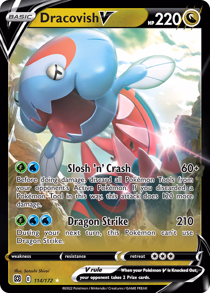 Dracovish V Pokemon card (114/172, Brilliant Stars)