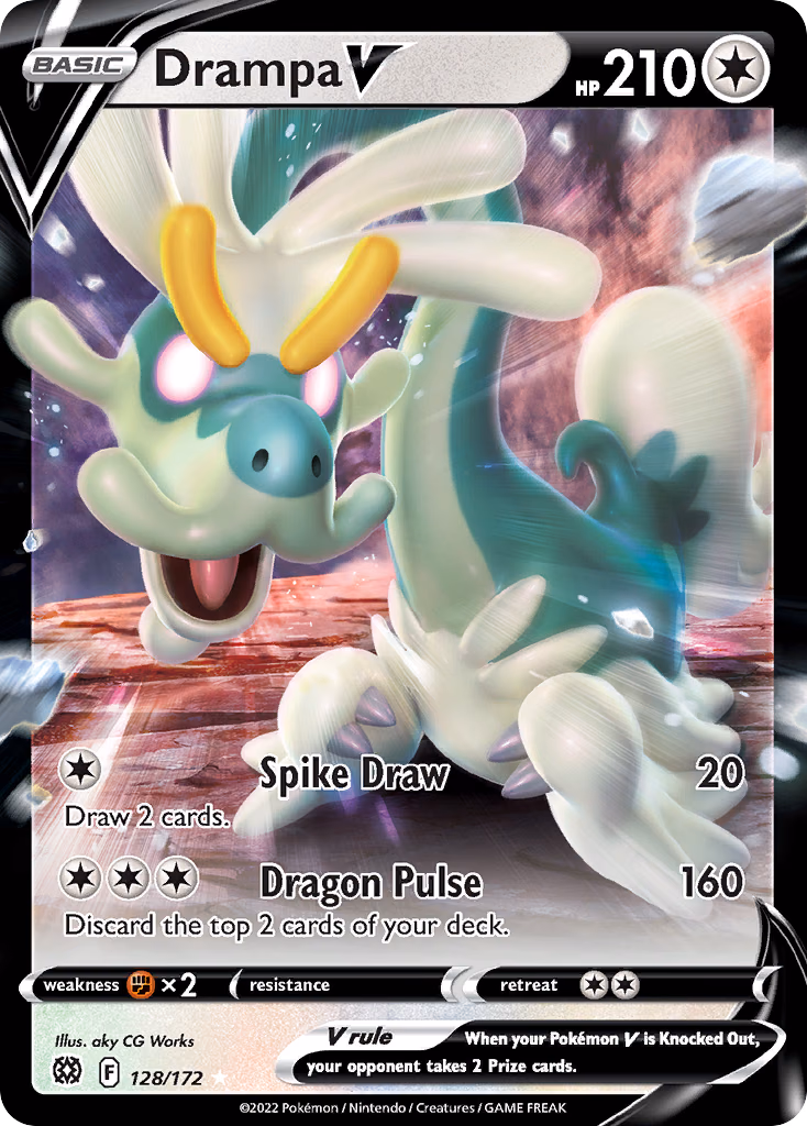 Drampa V Pokemon card (128/172, Brilliant Stars)