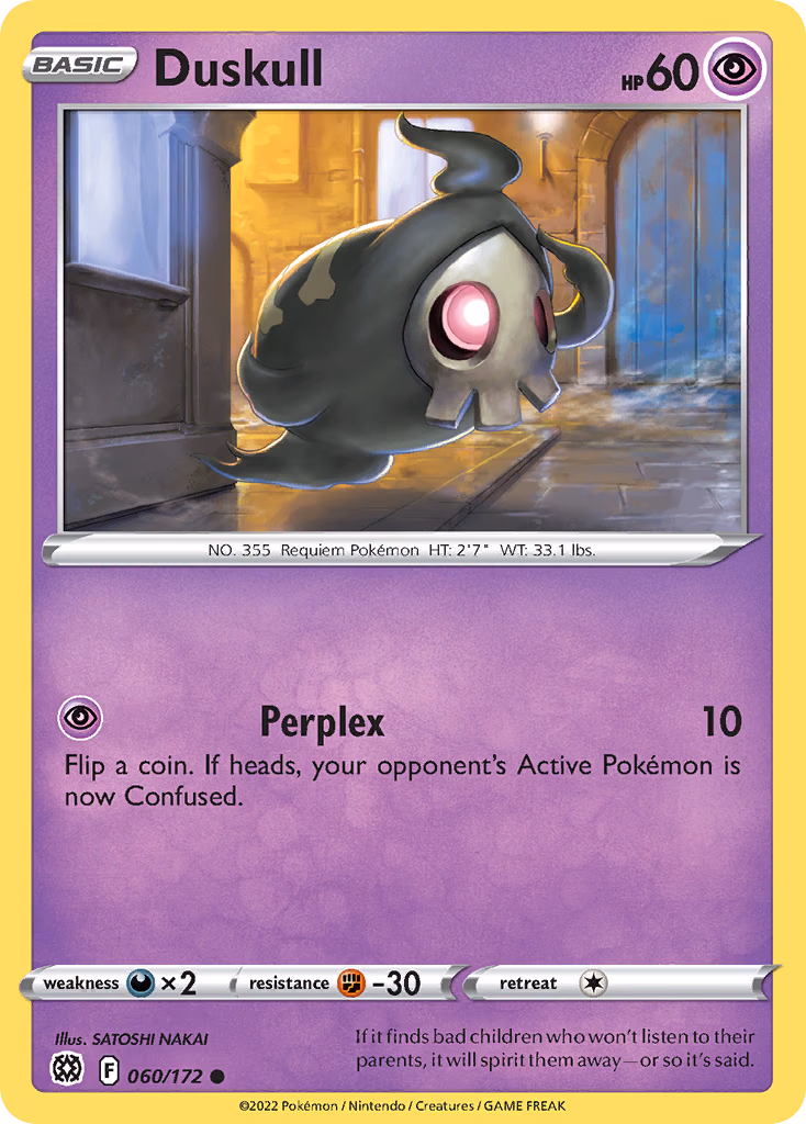 Duskull Pokemon card (060/172, Brilliant Stars)