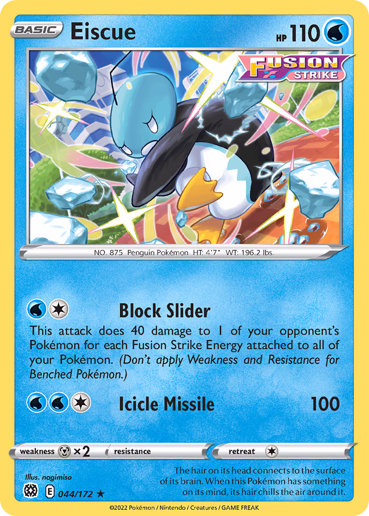 Eiscue Pokemon card (044/172, Brilliant Stars)