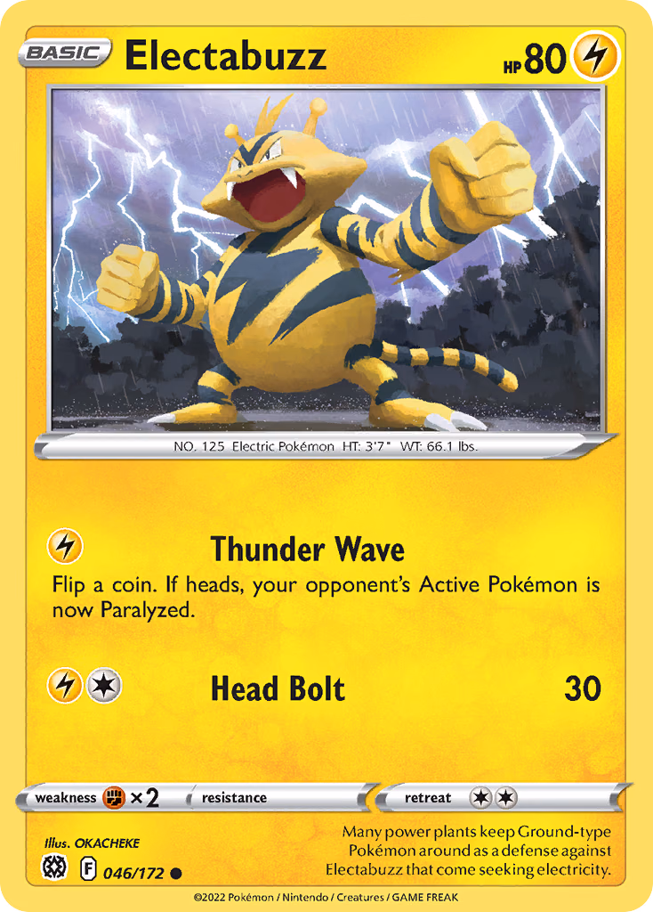 Electabuzz Pokemon card (046/172, Brilliant Stars)