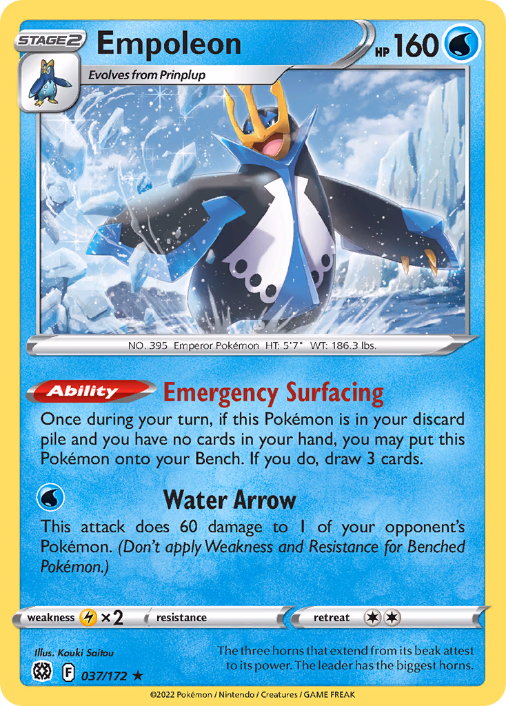Empoleon Pokemon card (037/172, Brilliant Stars)