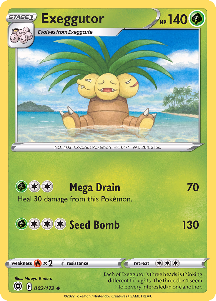 Exeggutor Pokemon card (002/172, Brilliant Stars)