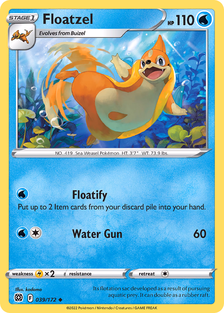 Floatzel Pokemon card (039/172, Brilliant Stars)