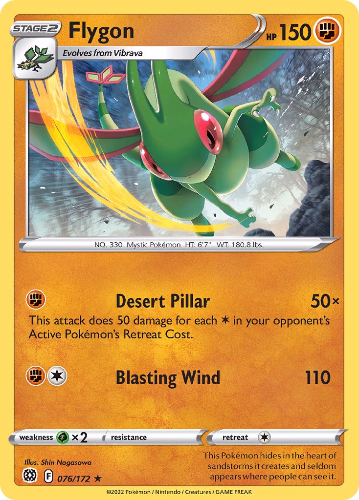 Flygon Pokemon card (076/172, Brilliant Stars)