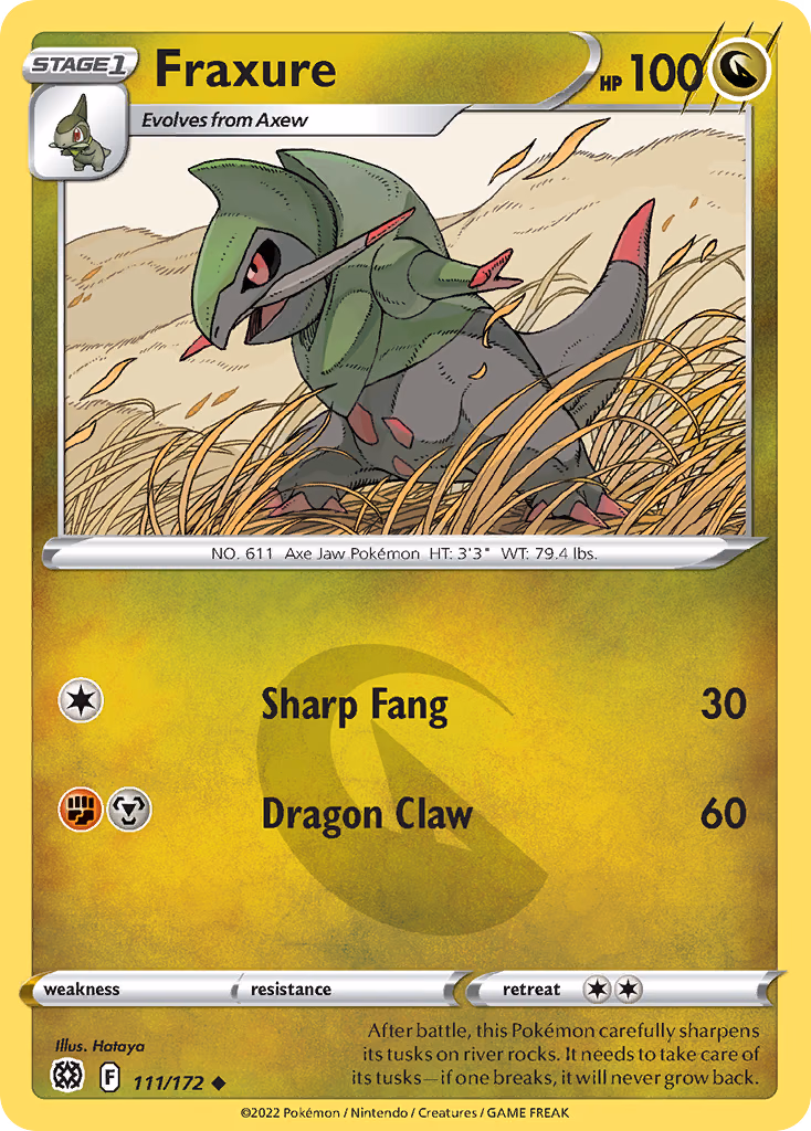 Fraxure Pokemon card (111/172, Brilliant Stars)