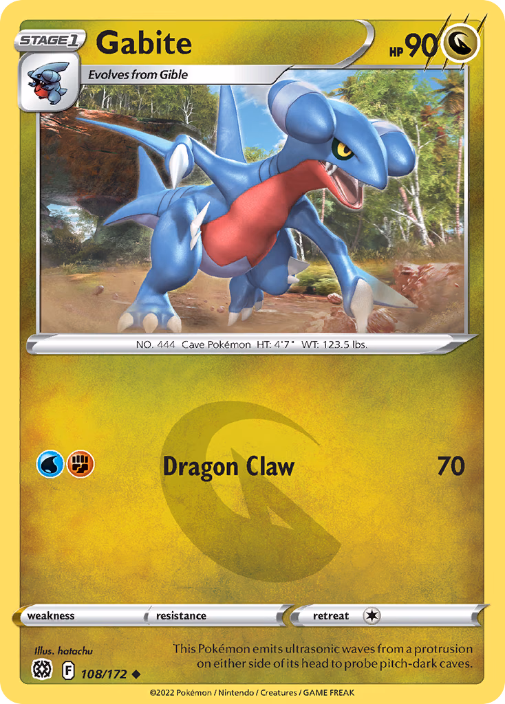 Gabite Pokemon card (108/172, Brilliant Stars)