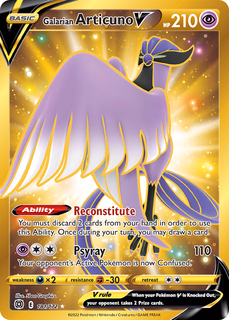 Galarian Articuno V Pokemon card (181/172, Brilliant Stars)