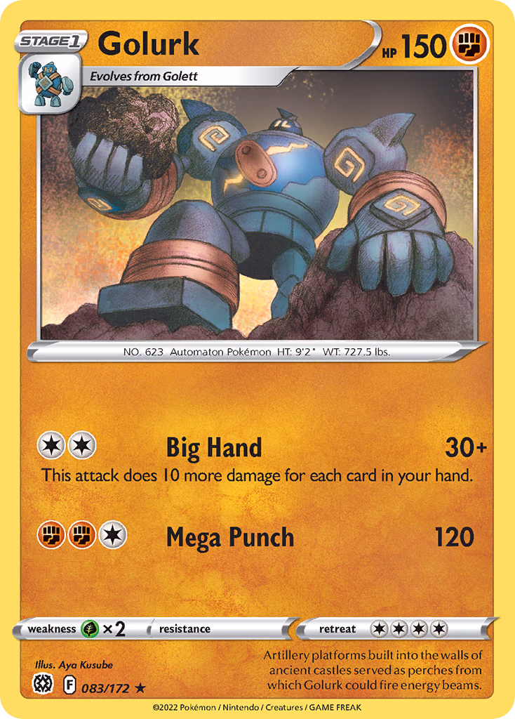 Golurk Pokemon card (083/172, Brilliant Stars)
