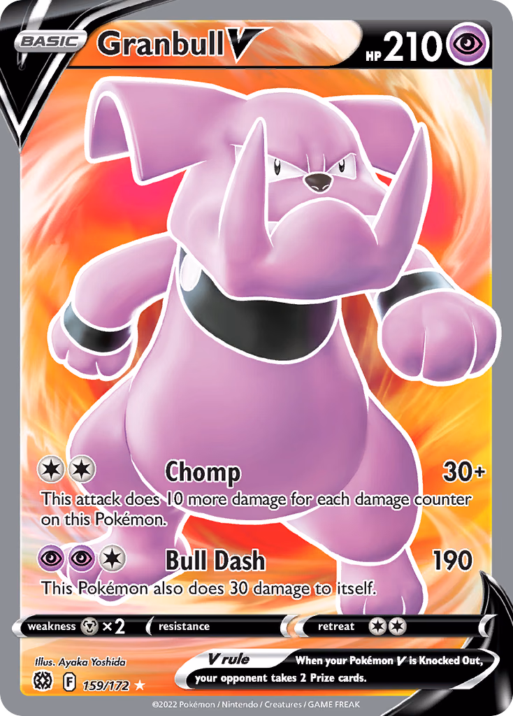 Granbull V Pokemon card (159/172, Brilliant Stars)