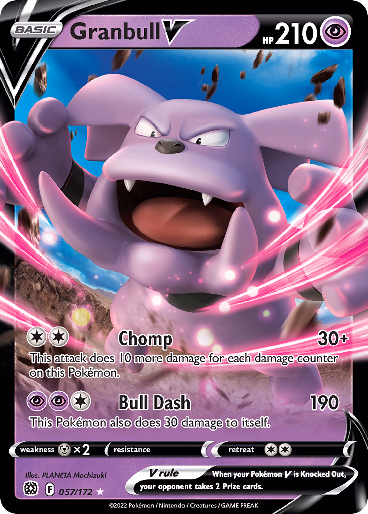 Granbull V Pokemon card (057/172, Brilliant Stars)