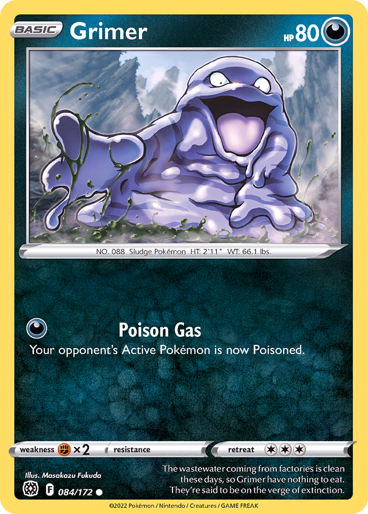Grimer Pokemon card (084/172, Brilliant Stars)