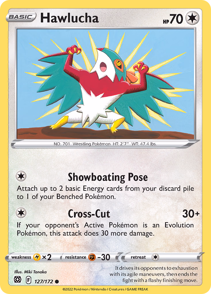 Hawlucha Pokemon card (127/172, Brilliant Stars)