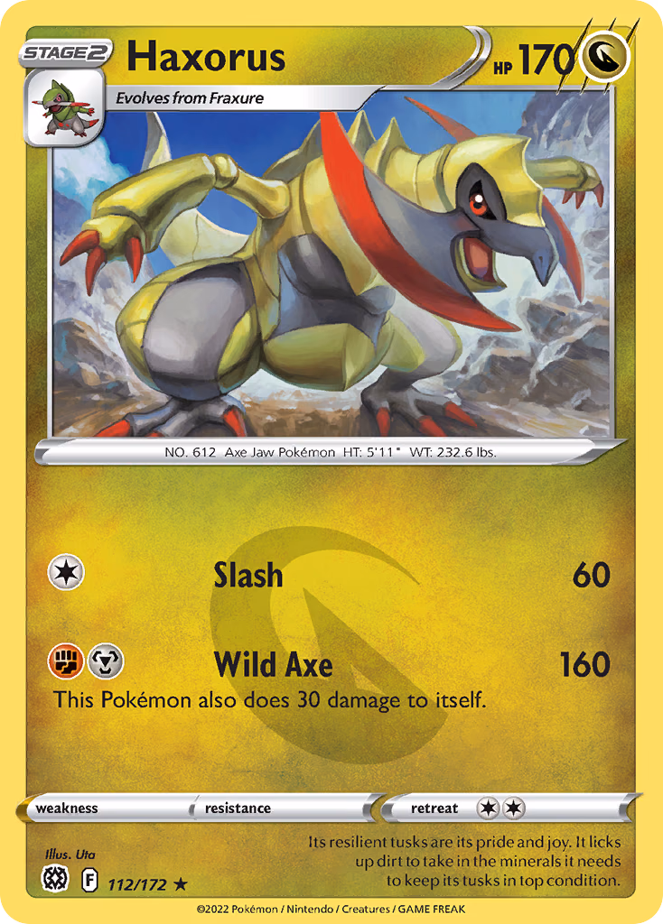 Haxorus Pokemon card (112/172, Brilliant Stars)