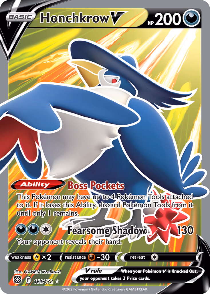 Honchkrow V Pokemon card (161/172, Brilliant Stars)