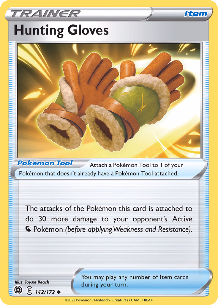 Hunting Gloves Pokemon card (142/172, Brilliant Stars)