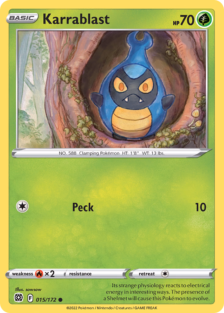 Karrablast Pokemon card (015/172, Brilliant Stars)