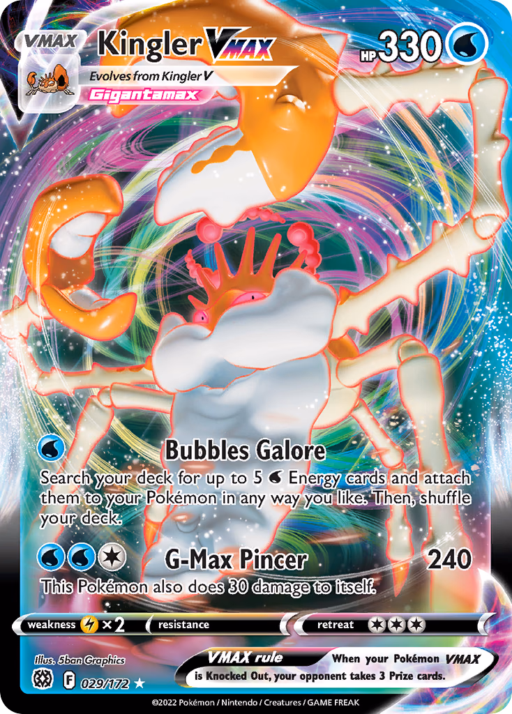 Kingler VMAX Pokemon card (029/172, Brilliant Stars)