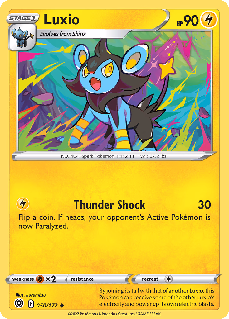 Luxio Pokemon card (050/172, Brilliant Stars)