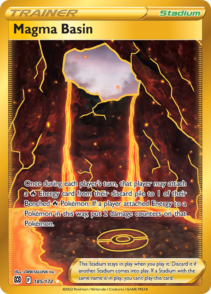 Magma Basin Pokemon card (185/172, Brilliant Stars)