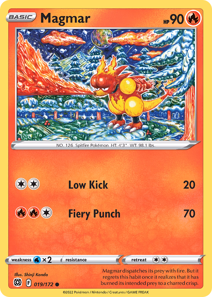 Magmar Pokemon card (019/172, Brilliant Stars)