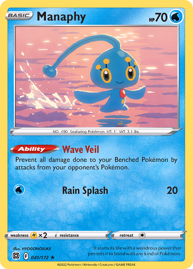 Manaphy Pokemon card (041/172, Brilliant Stars)