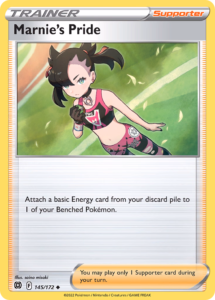 Marnie's Pride Pokemon card (145/172, Brilliant Stars)