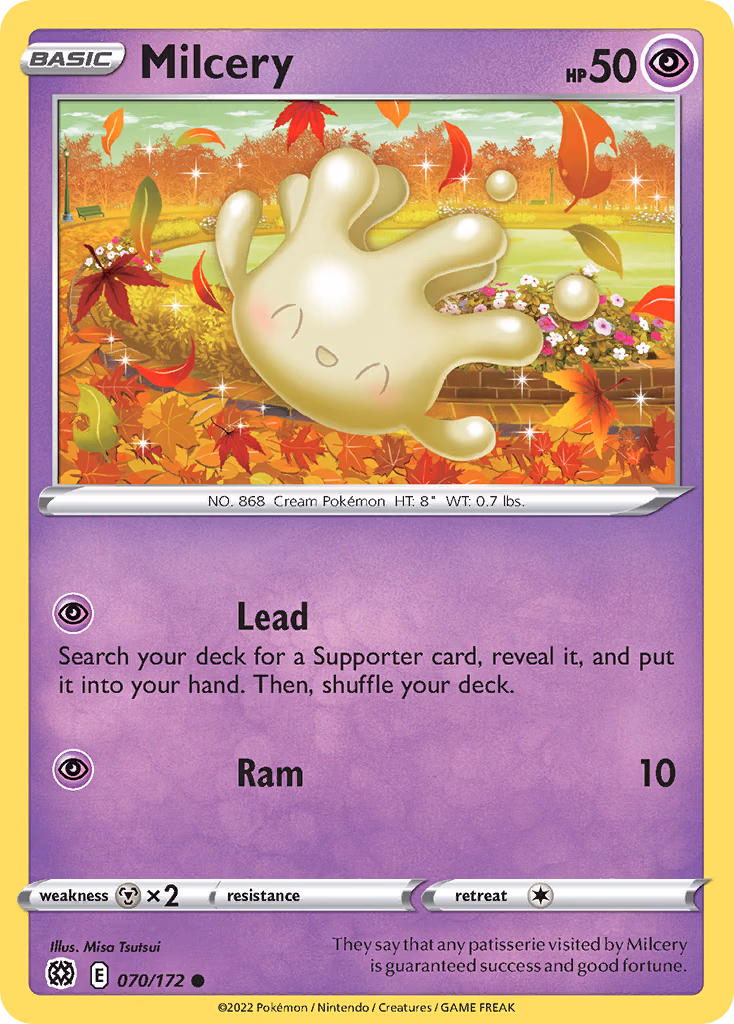 Milcery Pokemon card (070/172, Brilliant Stars)
