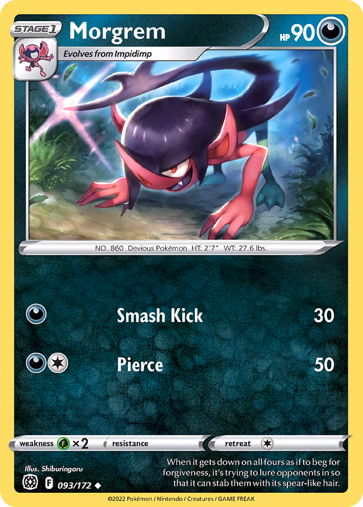 Morgrem Pokemon card (093/172, Brilliant Stars)